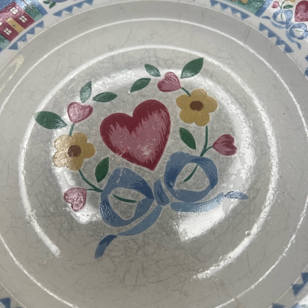 Vintage Lot Of 6 Tienshan Stoneware Potpourri 3X 7.5” Plates And 3X 6” Plates - Picture 6 of 10